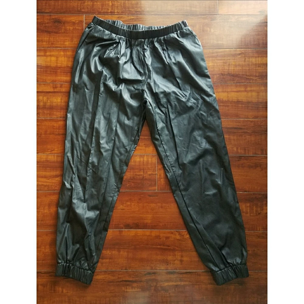 Faux Leather Joggers